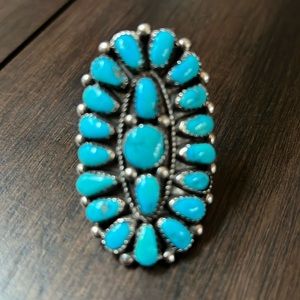 Gorgeous Vintage Zuni Turquoise Ring Size 9